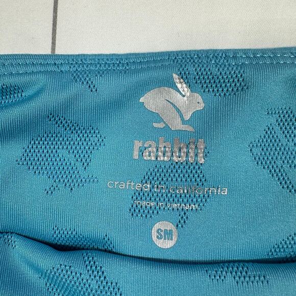 Rabbit Running Shorts Womens Small Blue Catch Me If You Can 2.5" Athletic Sport - Picture 4 of 12